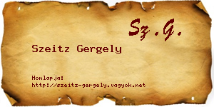 Szeitz Gergely névjegykártya
